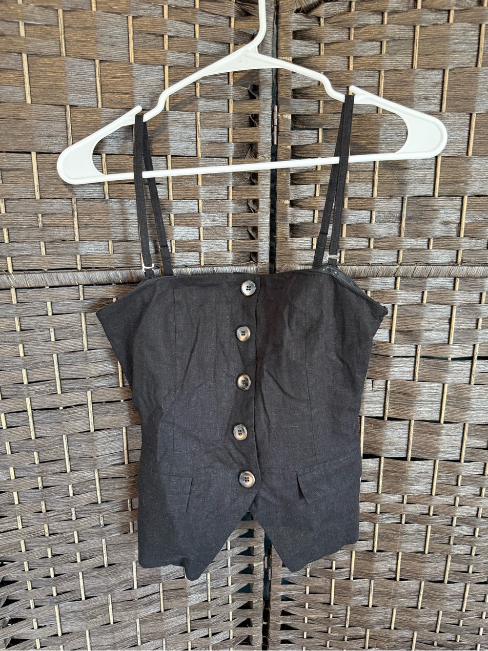 *NEW*Sz S*Walter Baker* Black Button-Front Camisole